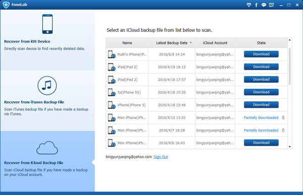 Select iCloud Backup